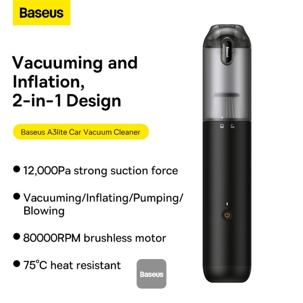 Baseus A3lite Car Vacuum Cleaner Black