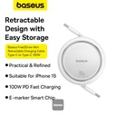 Baseus Free2Draw Mini Retractable Charging Cable Type-C to Type-C 100W 1m Moon White