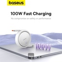 Baseus Free2Draw Mini Retractable Charging Cable Type-C to Type-C 100W 1m Moon White