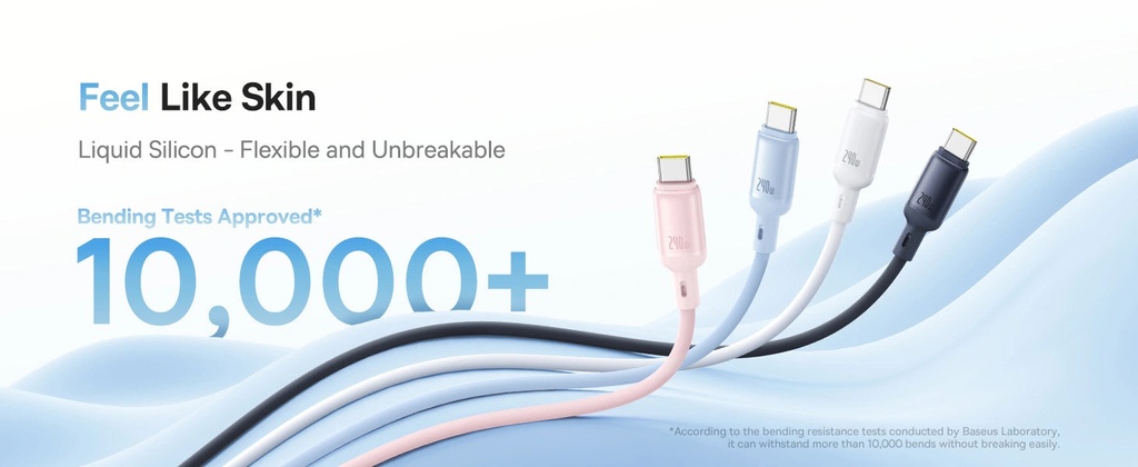 Baseus PicoGo USB-C to USB-C Magnetic Liquid Silicone 240W Fast Charging Cable 1m - Baby Pink