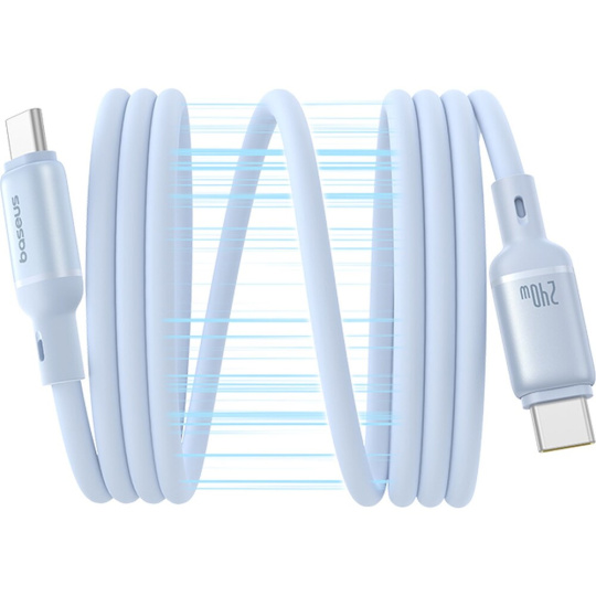 Baseus PicoGo USB-C to USB-C Magnetic Liquid Silicone 240W Fast Charging Cable 1m - Galaxy Blue