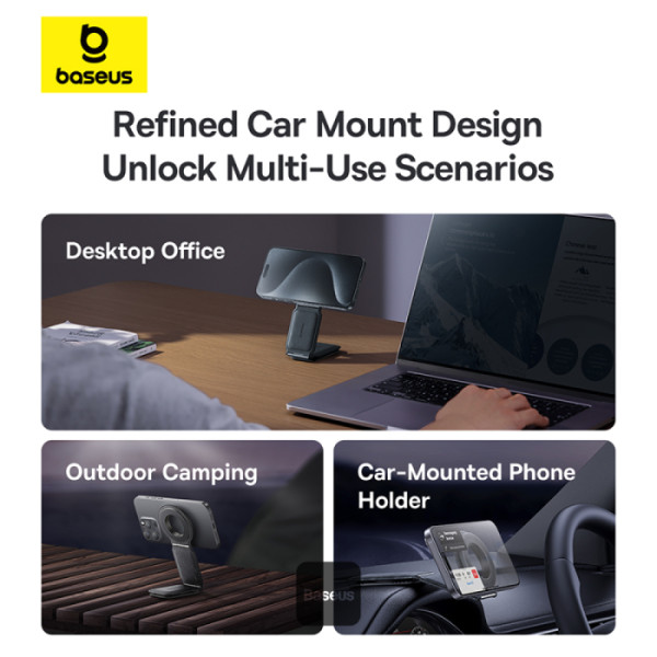 Baseus Prime Tip Series C02 Mega Magnetic Phone Mount Stick-on Version - Cluster Black