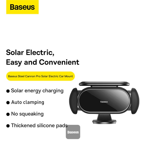 Baseus Steel Cannon pro   Solar Electric   Car Mount Black