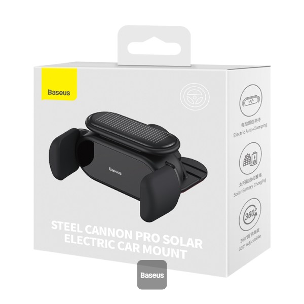 Baseus Steel Cannon pro   Solar Electric   Car Mount Black