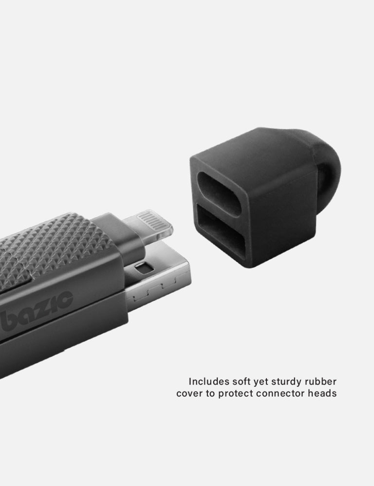 Bazic GoCharge Alucable 4 in 1 Input USB A and USB-C to Output USB-C and Lightning Cable 15cm - Gold