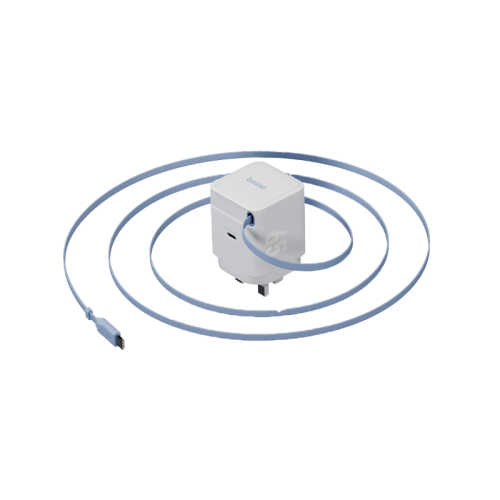 Bazic GoPort Retrek 1-Port USB-C & Built-In USB-C Cable 65W GaN - White