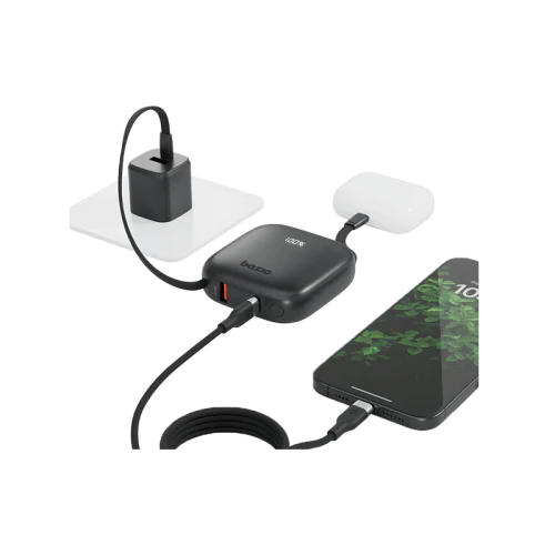 Bazic GoPower Fusion 4 in 1 Power Bank With Build in USB-C And Lightning Cable 10000mAh - Truffle