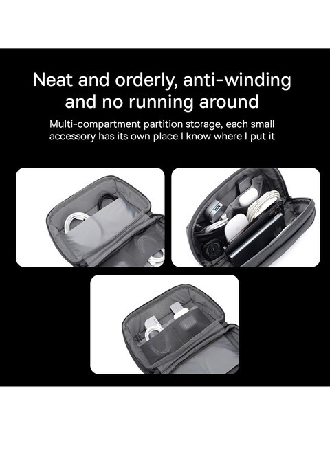 Brave Tech Pouch Organizer Portable Gadget Storage For Travel – Black