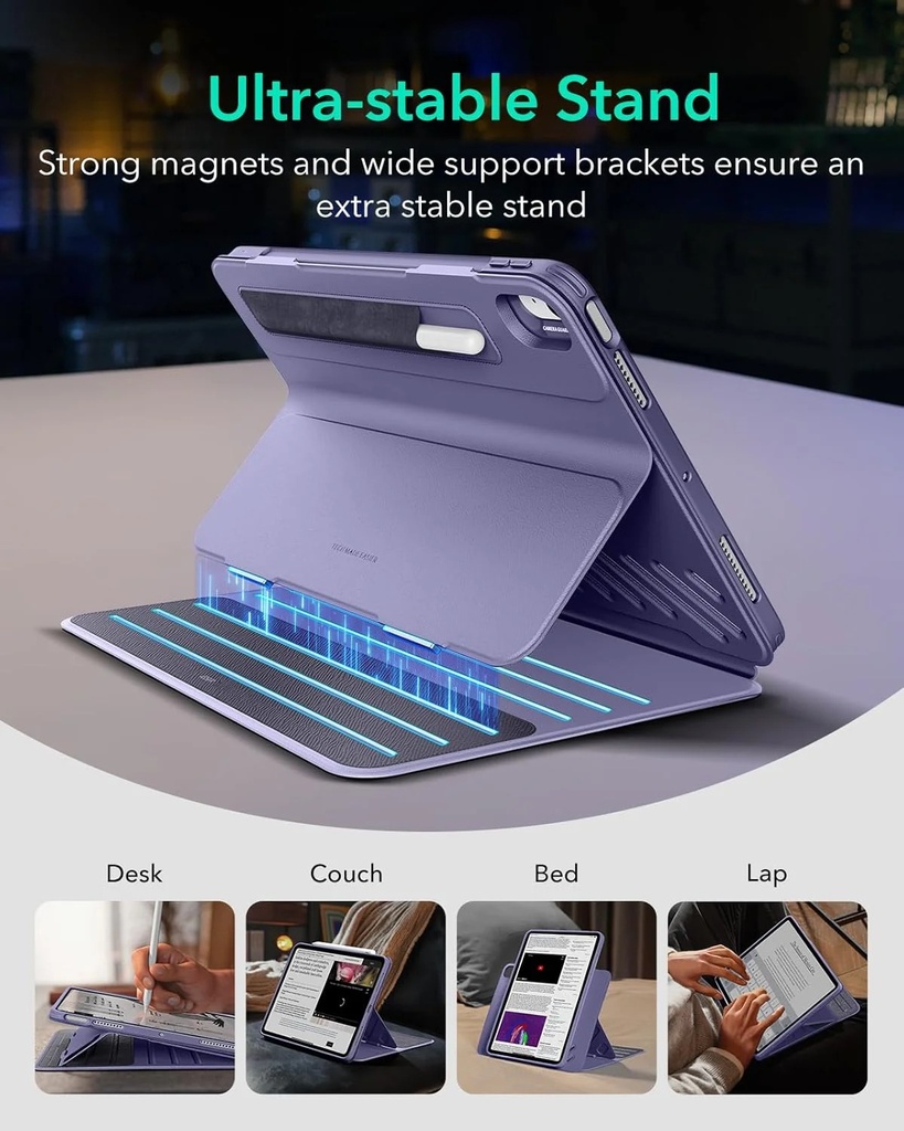 ESR ipad Air 11"/10.9" (2020-2025) Gen 7/6/5/4 Shift Magnetic Case purple