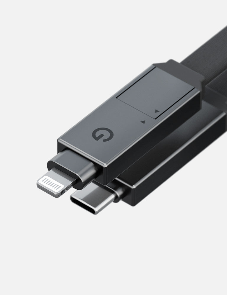 Energea Sheath 2 in 1 USB-C to USB-C + Lightning 480Mbps 60W 15cm Cable - Gold