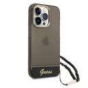 Guess IML Electro Cam Hard Case with Strap for iPhone 14 Pro (6.1") - Transculent Black