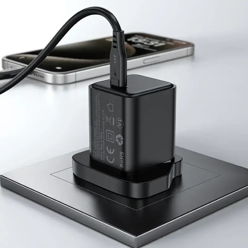 Ace Fast A125 PD45W GaN (USB-C) charger,black(UK)