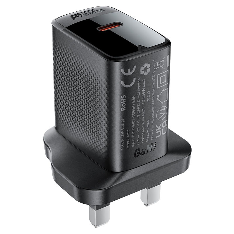 AceFast A103 PD30W GaN single USB-C charger (UK)