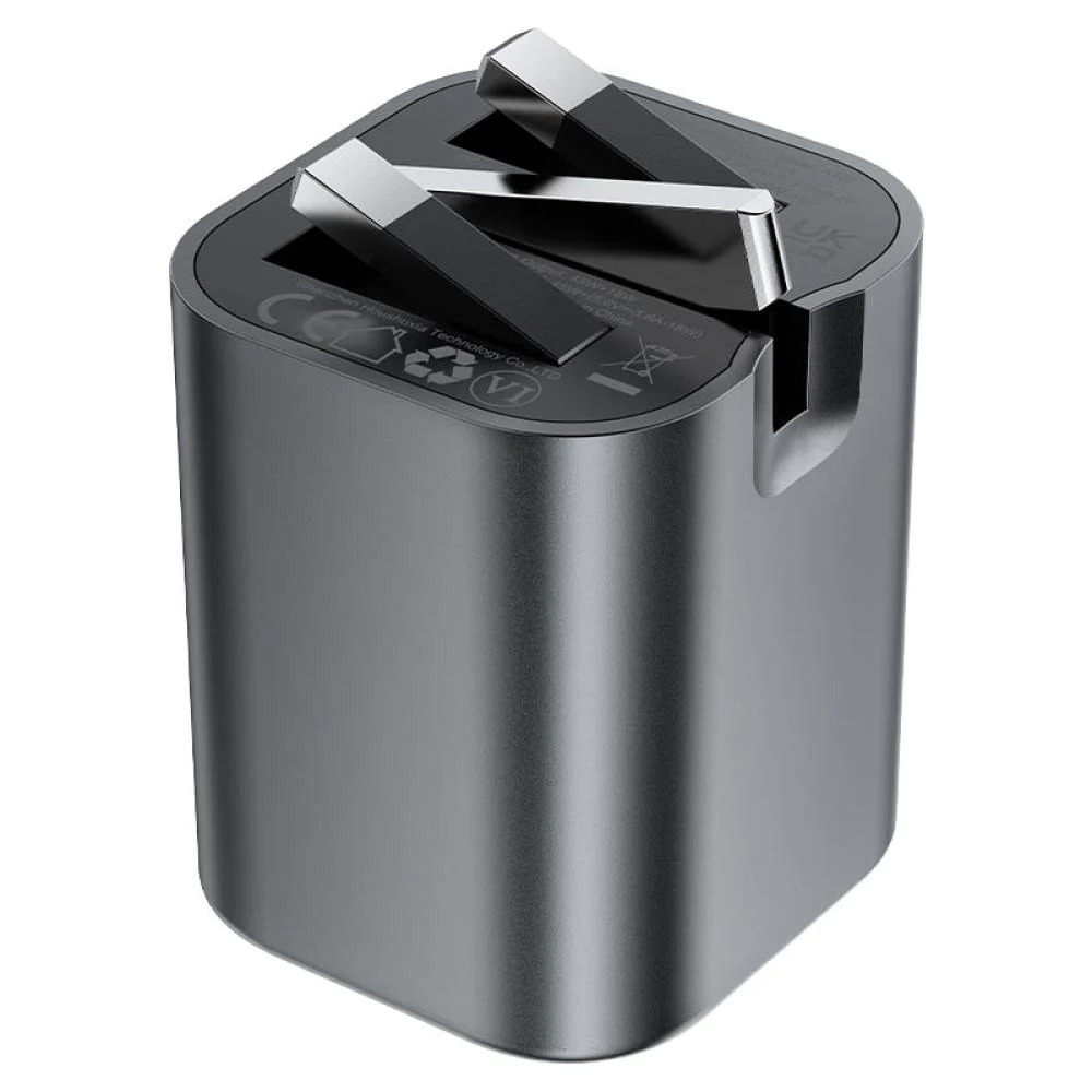 AceFast A122 PD65W folding GaN (2*USB-C+USB-A) charger metal,gray(UK)