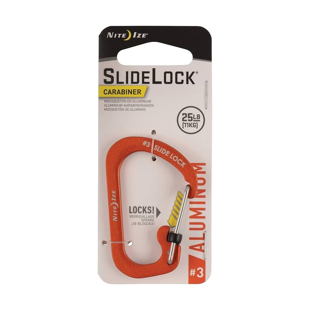 NiteIze SlideLock® Carabiner Aluminum #3 - Orange