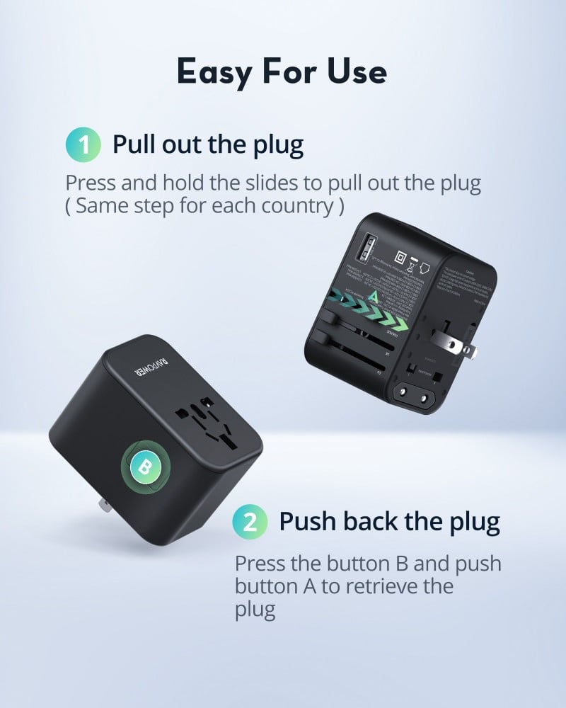 RAV PC1035 65W 3port Travel Charger+100W C-C