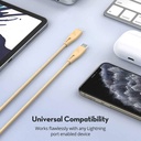 Ravpower Nylon Braided Type-C to Lightning Cable 0.3M - Gold