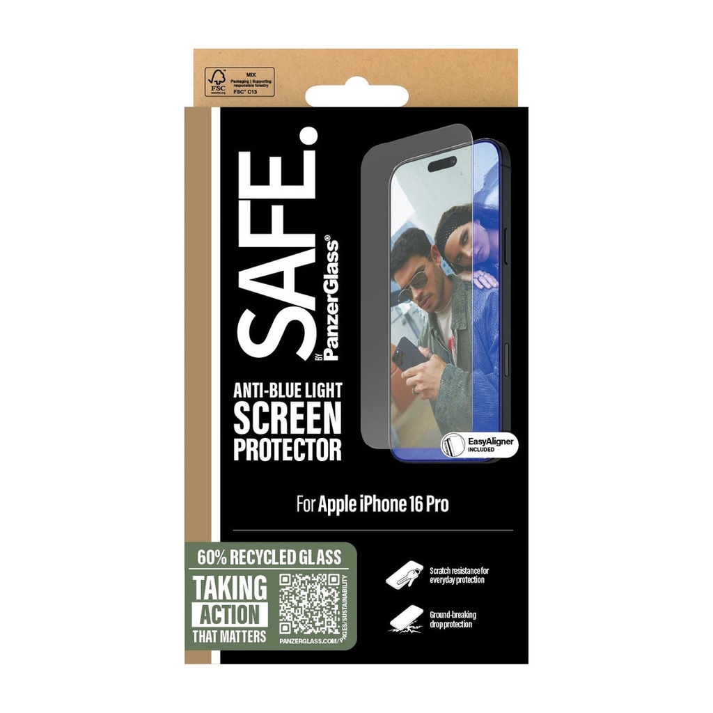 SAFE. by PanzerGlass® EyeCare Screen Protector iPhone '24 6.3" Pro | Ultra-Wide Fit