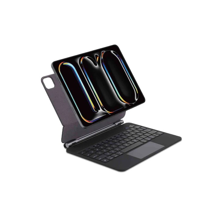 SIA Metal Magnetic Keyboard Pro 6 lines layout for ipad pro 13" 2024 with Pencil holder -black AR/ENG