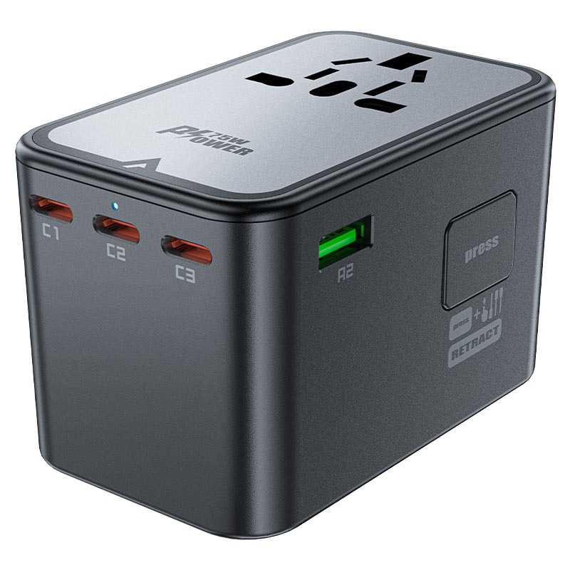 AceFast Z1 PD75W GaN (3*USB- C+2*USB-A) multifunctional charging adapter