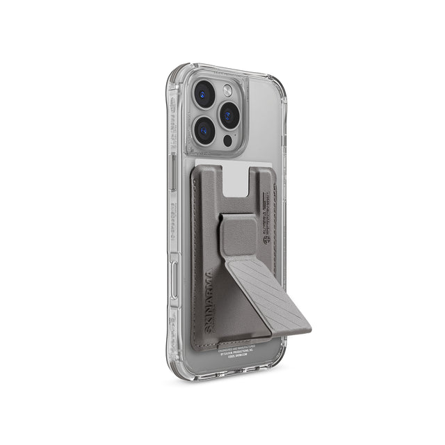 SkinArma Bundle Saido Kado Mag-Charge card Holder + Saido Magsafe case for iPhone 16 Pro - Titanium