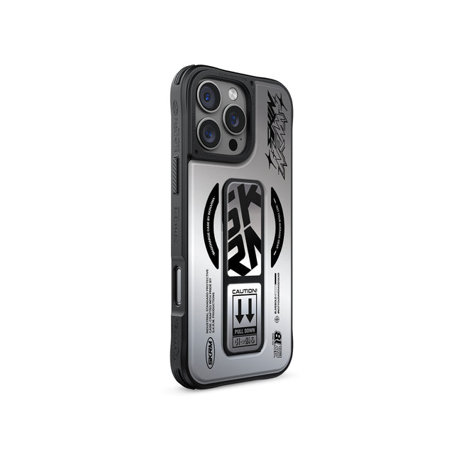 SkinArma Kira Kobai MagSafe Case With Grip Stand for iPhone 16 Pro Max - Chrome