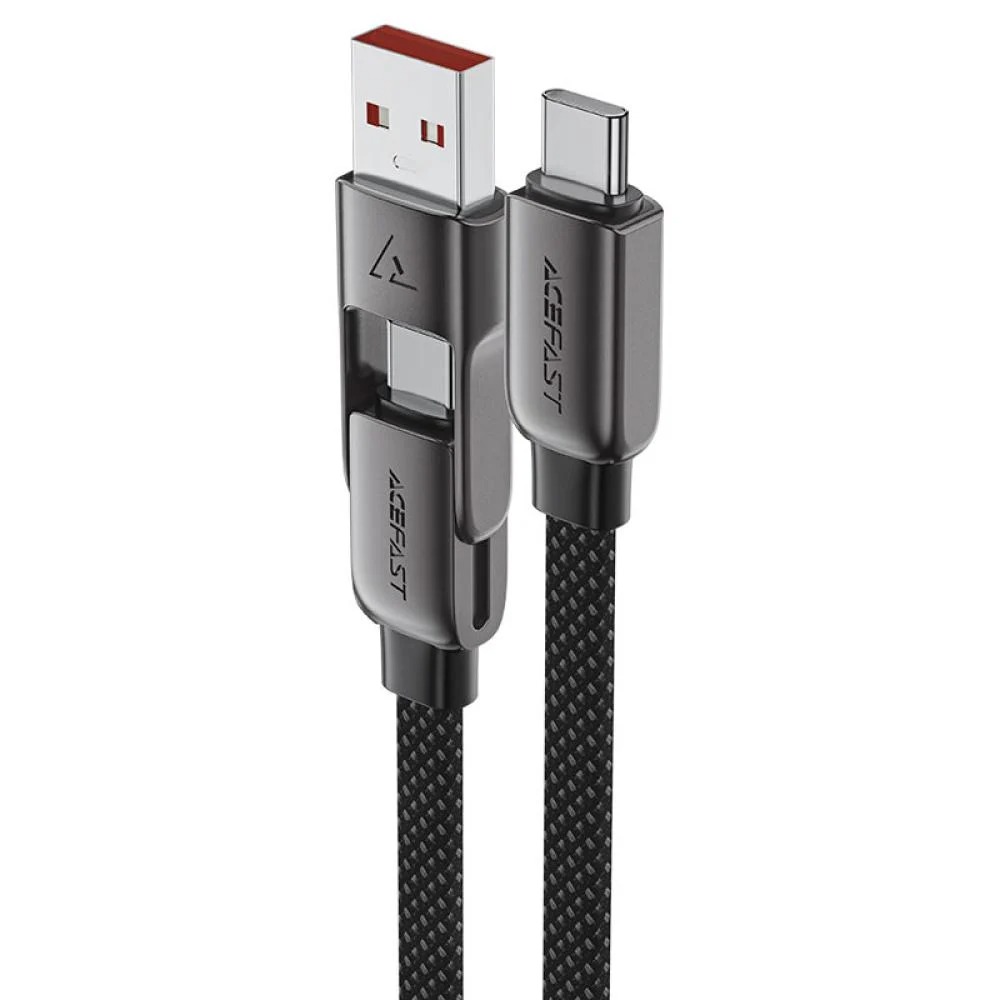 C13-05 USB-A/USB-C to USB-C short zinc alloy connectors charging data cable