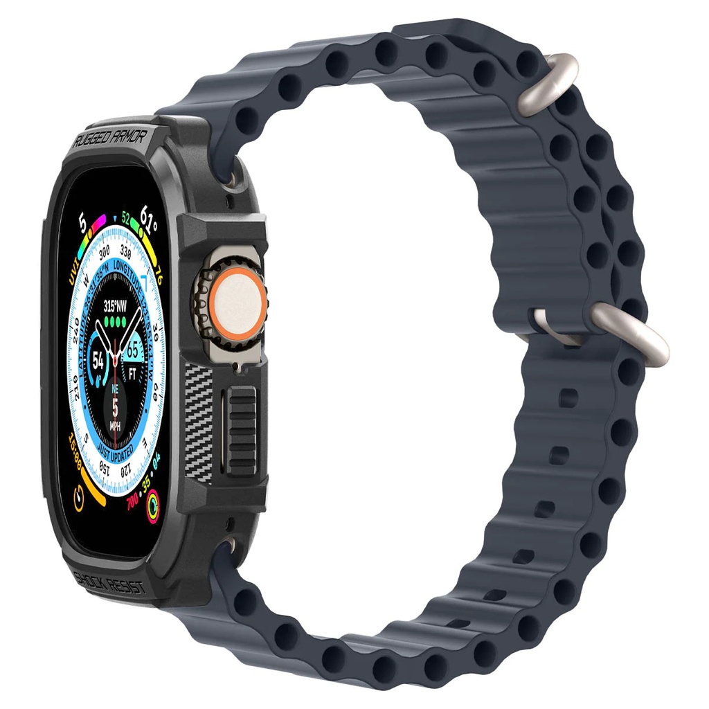 Spigen Rugged Armor Case for Apple Watch Ultra - Matte Black 