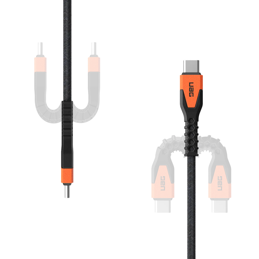 UAG USB-C to USB-C Cable, 1.5M, 60W, 9B4413114097 – Black & Orange
