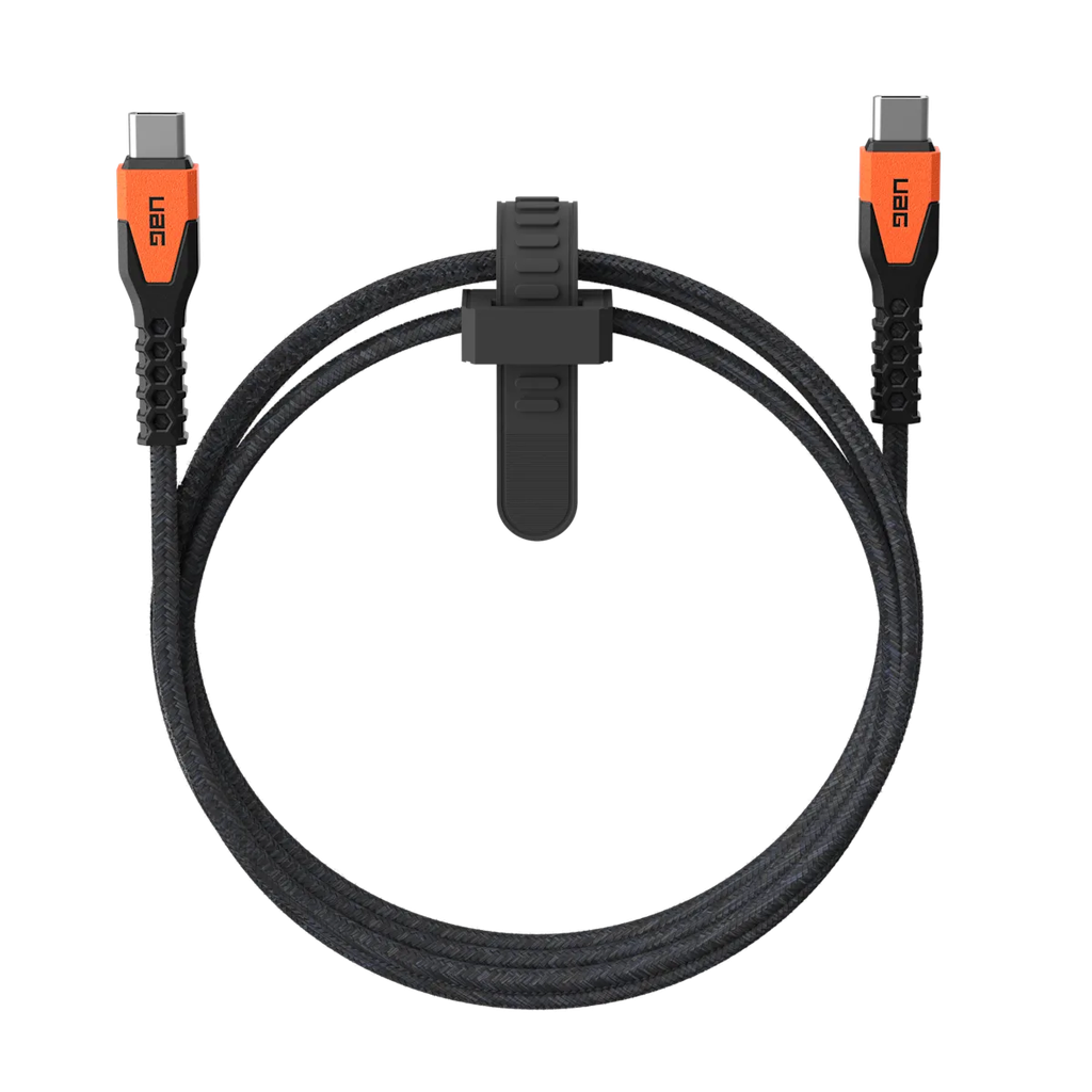 UAG USB-C to USB-C Cable, 1.5M, 60W, 9B4413114097 – Black & Orange