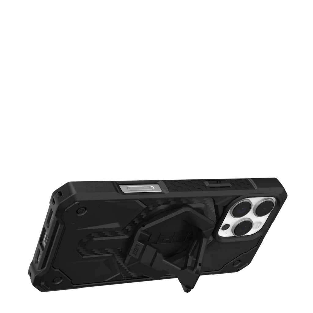 UAG iPhone 16 Pro Max MagSafe Monarch Pro Case - Carbon Fiber / Black Stand