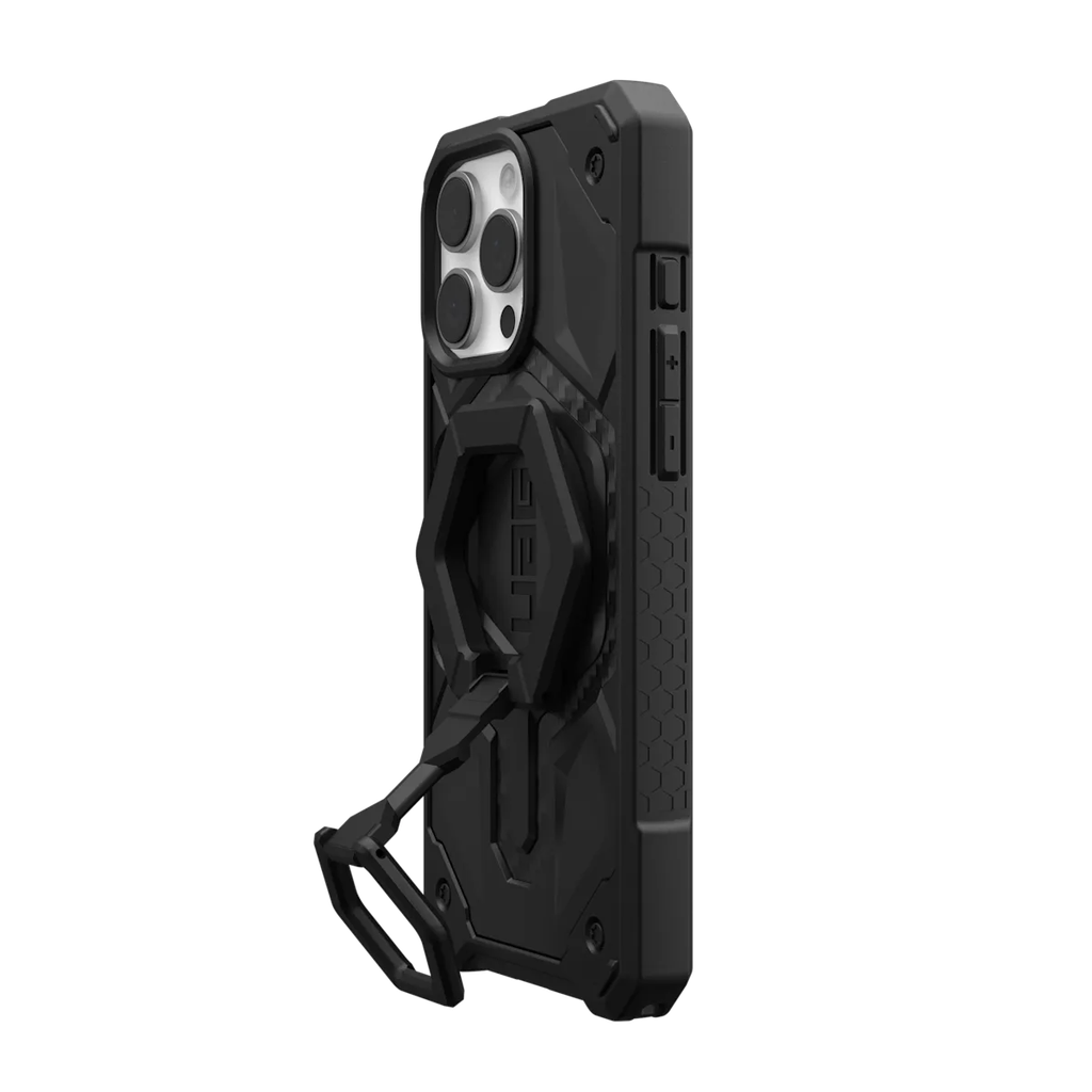 UAG iPhone 16 Pro Max MagSafe Monarch Pro Case - Carbon Fiber / Black Stand