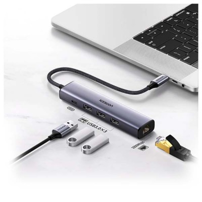 UGREEN - USB -C MULTIFUNCTION gigabit Ethernet Adapter with PD