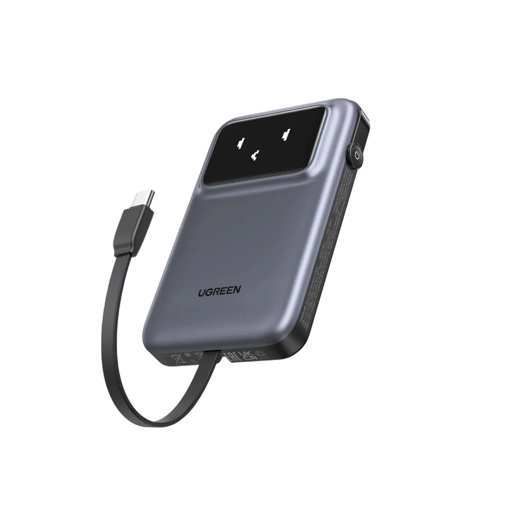UGREEN 10000mAh Power Bank with Built-in Cable 30W