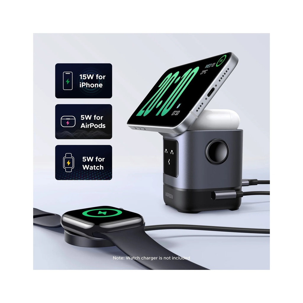 UGREEN 2-in-1 Magnetic Wireless Charger 20w