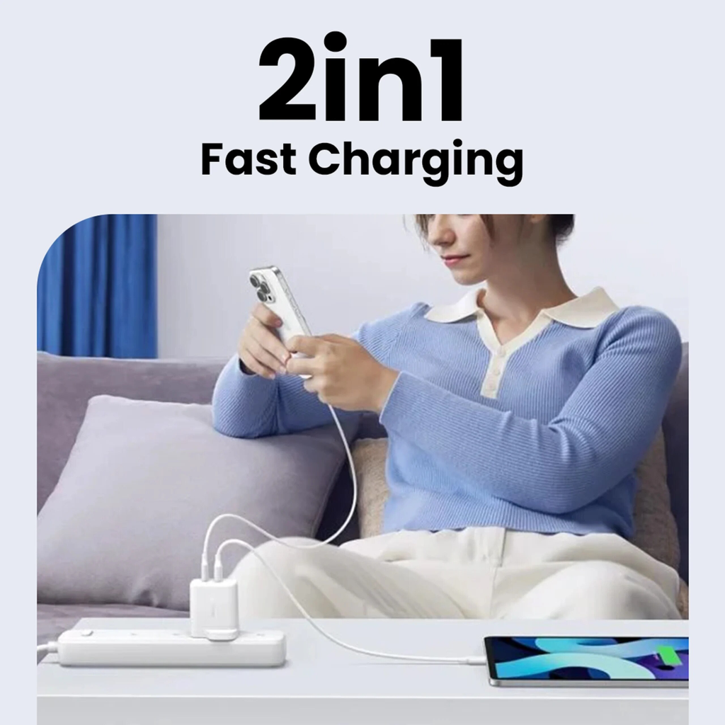 UGREEN 20W 2-Port Fast Charger UK White