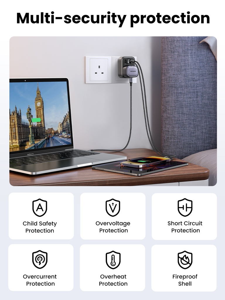 UGREEN 30W Outlet Extender UK (2A1C)CD314