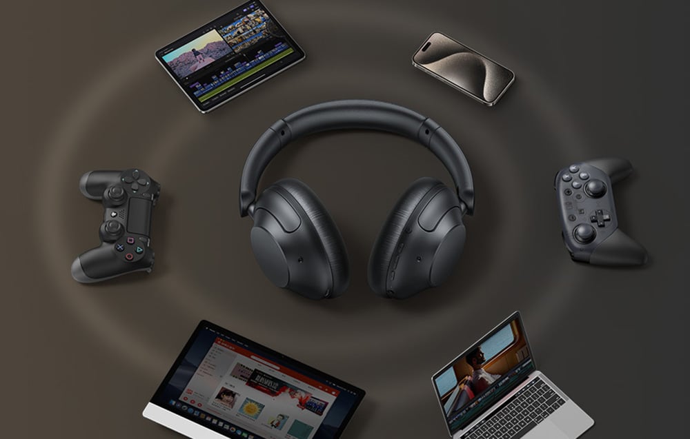 UGREEN HiTune Max5 Hybrid Active Noise-Cancelling Headphones Black HP202