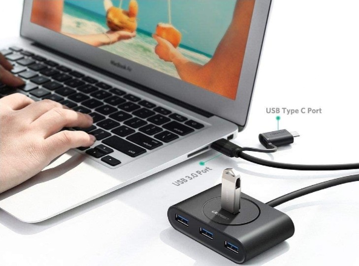 UGREEN USB 3.0 HUB with USB-C port 1m (Black)