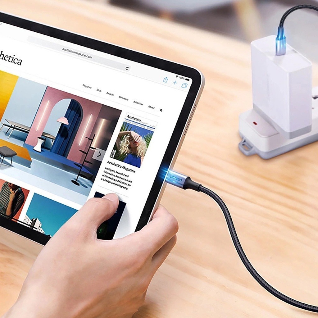 UGREEN USB-C Cable Aluminum Case with Braided 2m (Black)