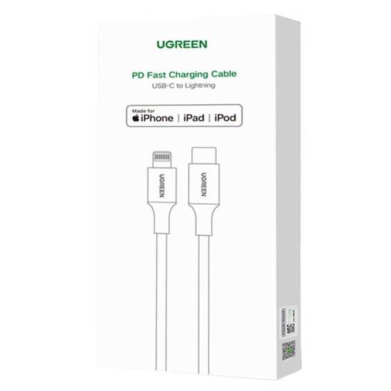 UGREEN USB-C to Lightning Cable M/M Nickel Plating ABS Shell 1.5m (White) US171