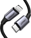 UGREEN USB-C to Lightning M/M Cable Aluminum Shell Braided 1m (Black)US304
