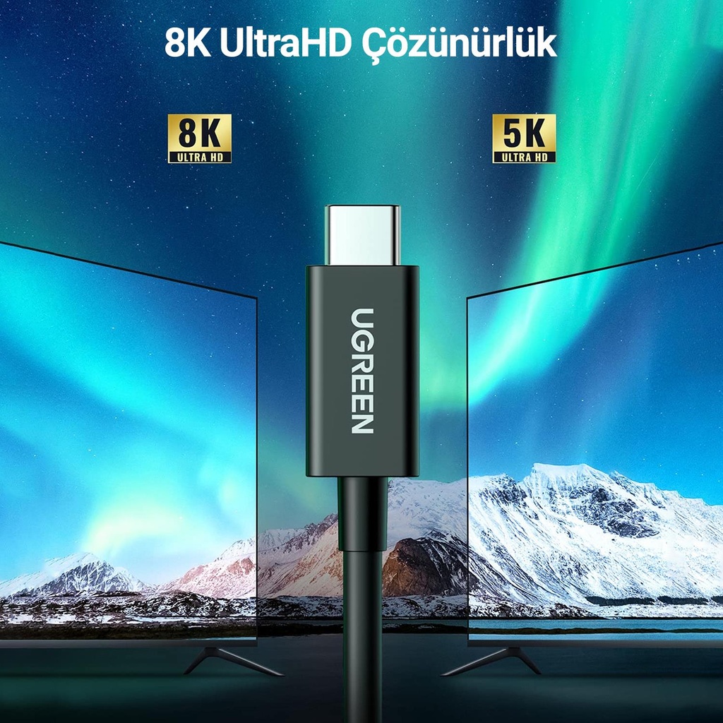 UGREEN USB-C to USB-C Thunderbolt 4 Cable 0.8m (Black)US501