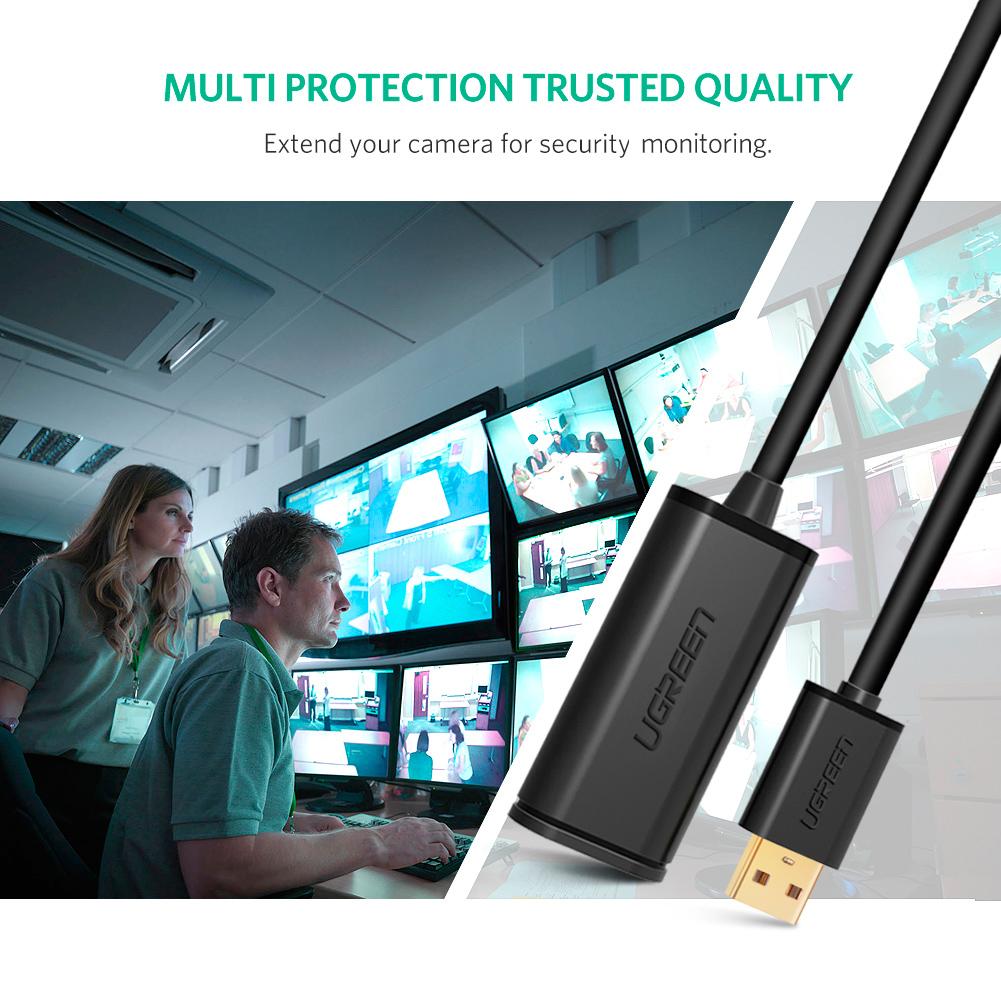 UGREEN usb 2.0 ACTIVE EXTENTION CABLE WITH CHIPEST 10MUGREEN usb 2.0 CABLE WITH CHIPEST 10M