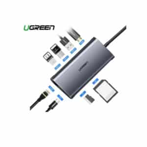 Ugreen USB C Hub 8in 1 Type-C to HDMI +USB 3.0*3 +PD power Converter - Grey