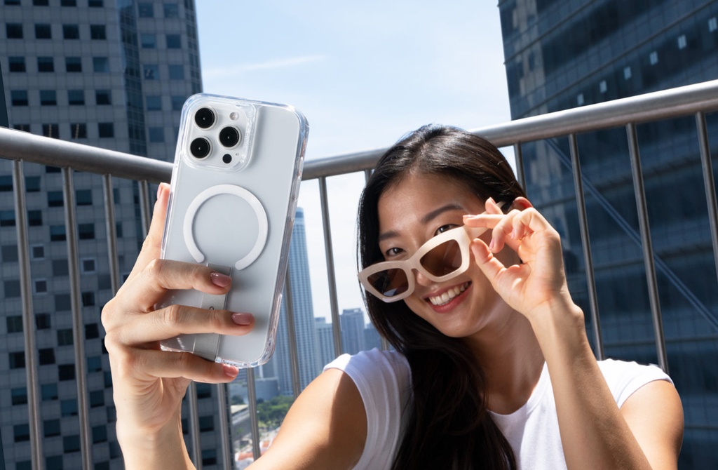 Uniq Hybrid Eleva Magsafe Case With Camera Stand For Iphone 16 Pro Max - Taupe Gold