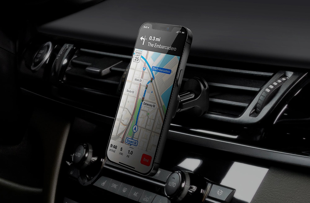 Uniq Mondo Magnetic Windshield And Air Vent Mount - Gunmetal Black 