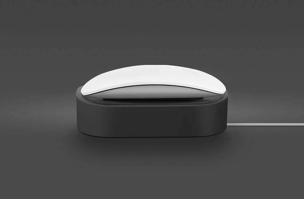 Uniq Nova Compact Magic Mouse Dock With Cable Loop - Charcoal Dark Grey 