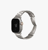 Uniq Osta Steel Strap With Steel Self Adjustable Links for Apple Watch 49/45/42mm - Titanium Silver 