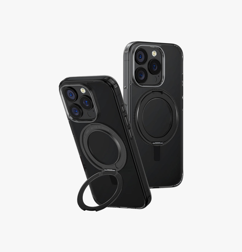 Uniq Swivix MagSafe case with 360 Rotation Kickstand for iPhone 16 Pro Max – Lucent Clear